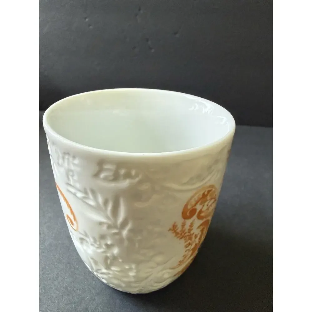 Pier One Ava Ceramic Mug Embossed Initial Letter (S) Porcelain Coffee Tea
